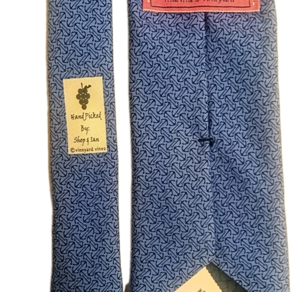 Vineyard Vines Anchors Away Royal Blue Silk Anchor Necktie Vintage Free Shipping